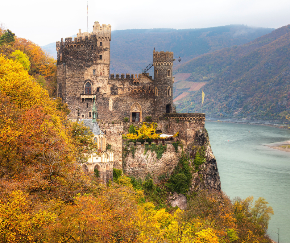 River cruise on the Rhine Fall leaves and castles