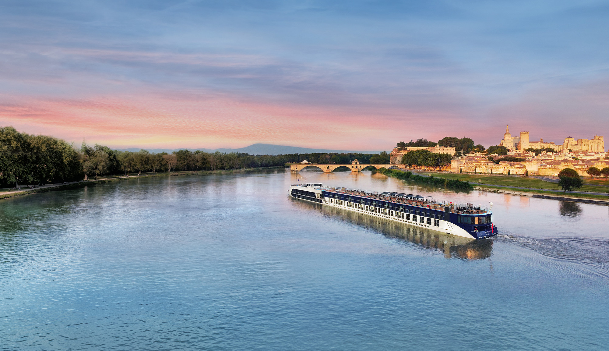 River cruise ship in Provence, France